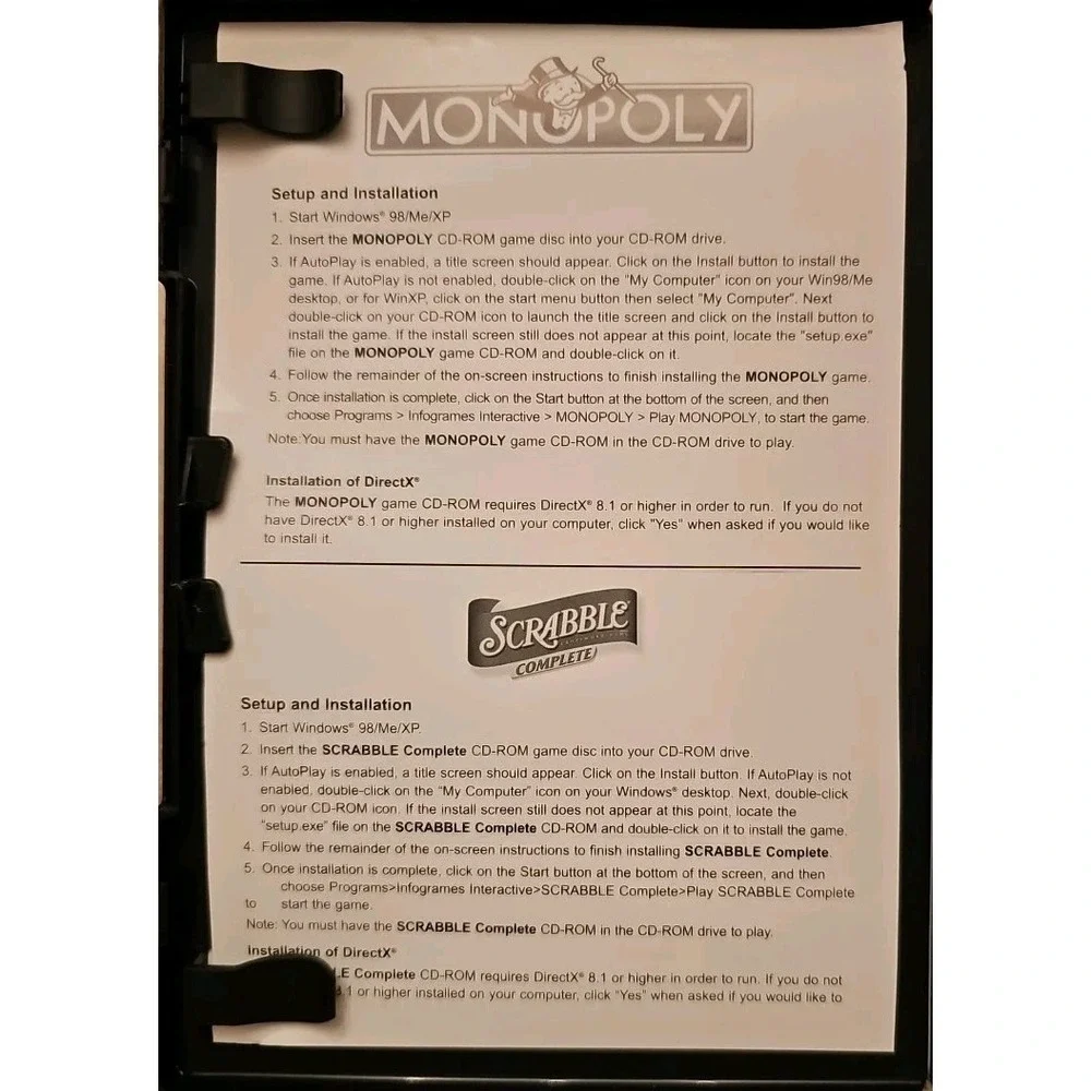 Monopoly and Scrabble PC Game (Microsoft Windows PC) Pre-Owned